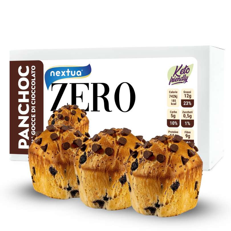 Muffin proteico al cioccolato di nextua per la colazione proteica o dieta chetogenica