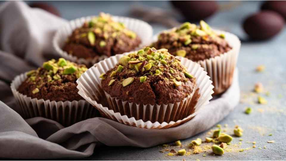 Muffin chetogenici al Cioccolato e Pistacchio 