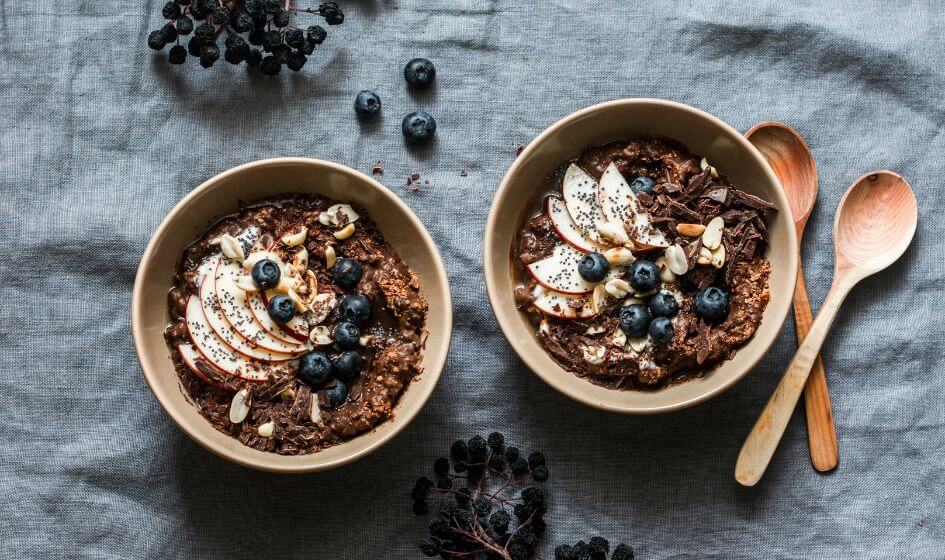 Porridge proteico con crema spalmabile alla nocciola