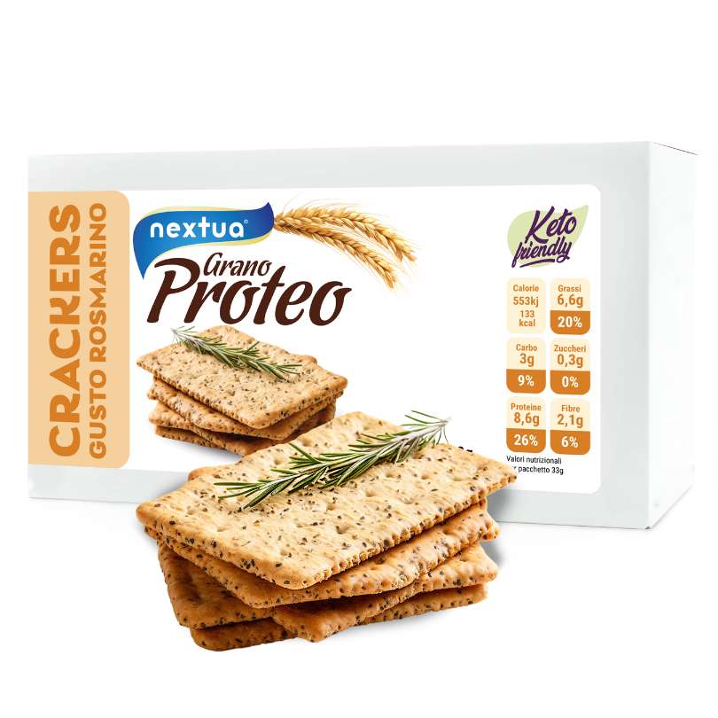 Crackers proteici gusto rosmarino adatti alla dieta chetogenica