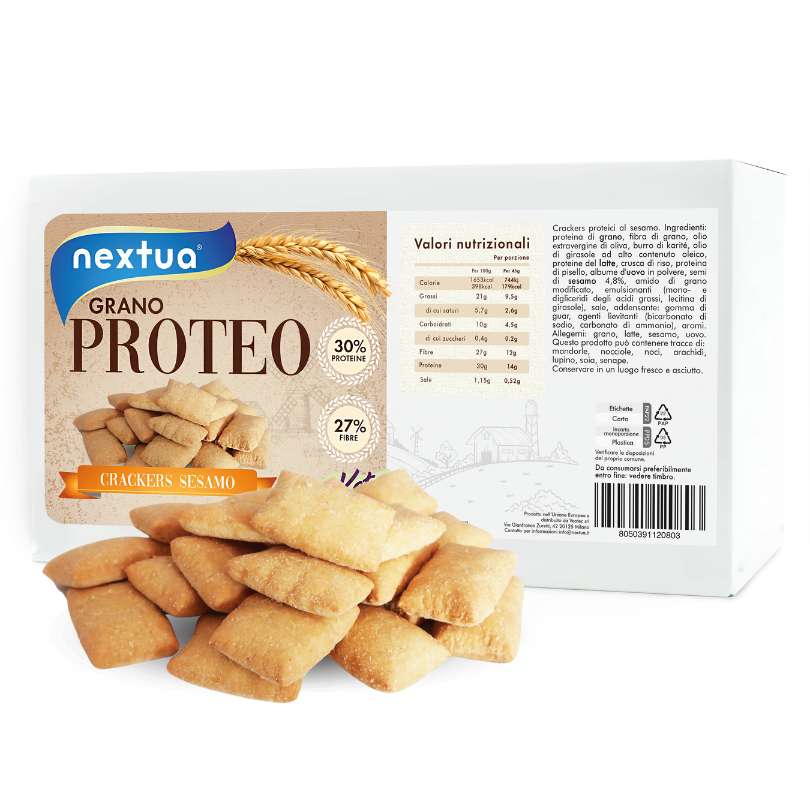 Nextua Crackers proteici al sesamo per dieta chetogenica