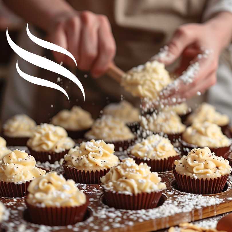 Muffin proteico con gocce di cioccolato di Nextua in preparazione nel forno