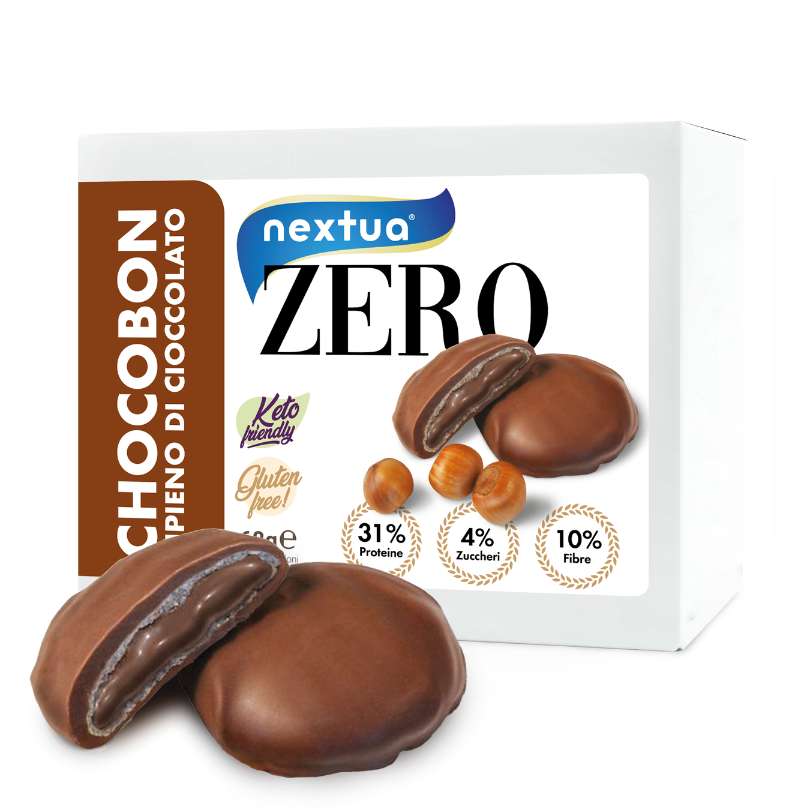 Nextua Biscotti proteici Chocobon ripieni di cioccolato adatti alla dieta chetogenica